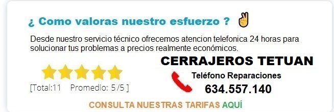 cerrajeros Tetuan precios